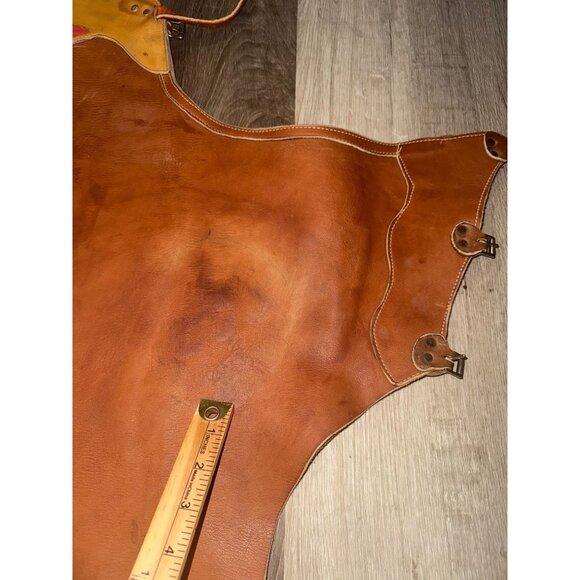 Vintage Western Leather Cowboy Chaps With Fringe - Picture 5 of 8